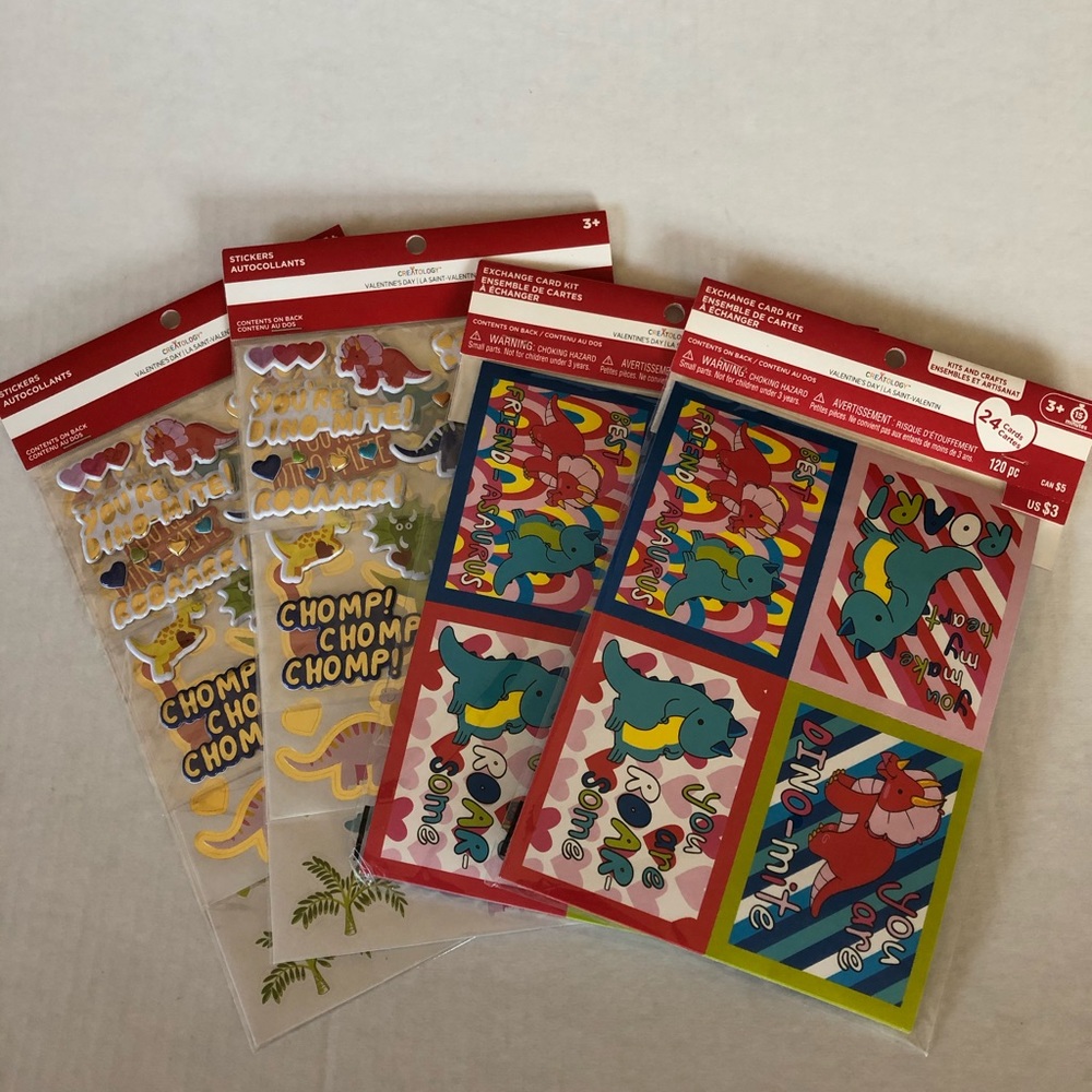🌵3/$15 Dinosaur Valentine’s crafts card and stickers (see description)